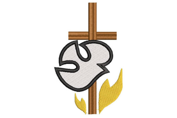 A Dove with Cross Embroidery Design for Meaningful Handmade Gifts