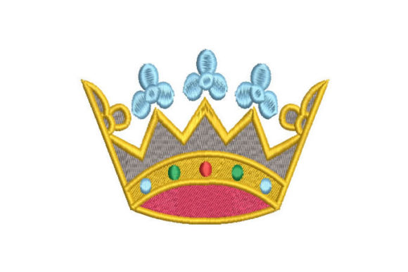 Ancient Queen Crown Embroidery for Small Business Branding