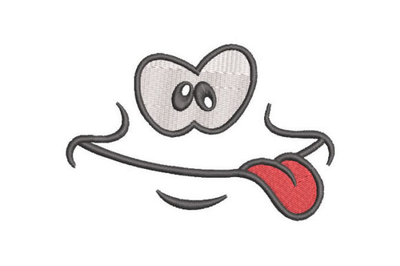 Cartoon Face: A Happy Embroidery Design for Handmade Markets