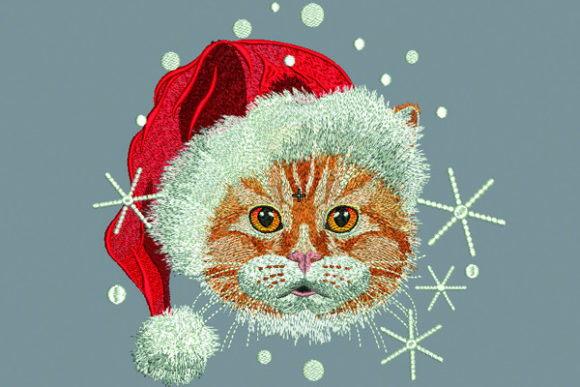 Embroidery Designer Review: Cat with Santa Hat for Seasonal Sales