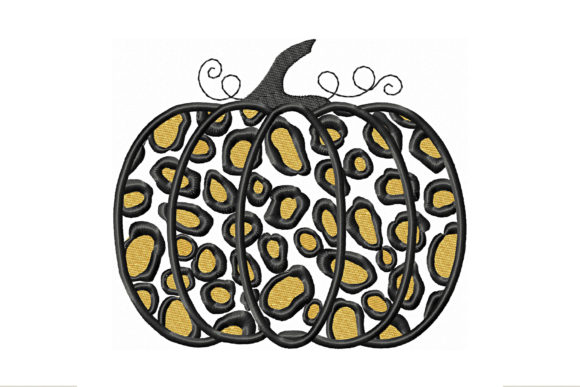 Leopard Pumpkin: A Stylish Fall Embroidery Design
