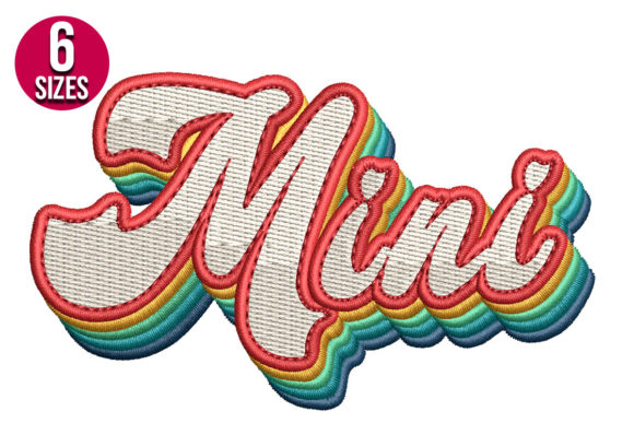 Mini Embroidery: A Colorful Retro Design for Seasonal & Holiday Products