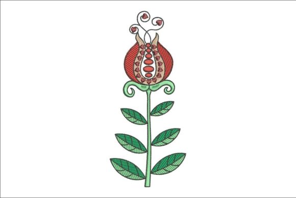 Pomegranate Motif Embroidery for Branded Merchandise